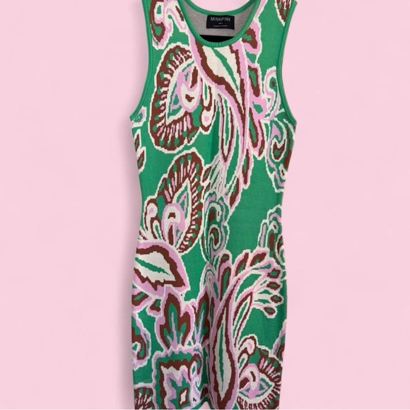 MINKPINK Green and Pink Patterned Dress - Picture 2 of 4